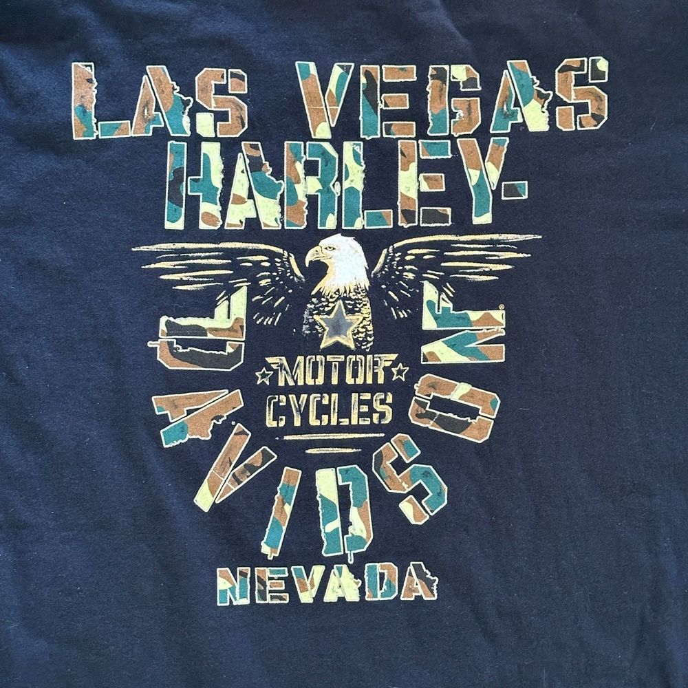 Harley-Davidson of Las Vegas 100% Cotton Size 3XL Camo Eagle Front/Back print